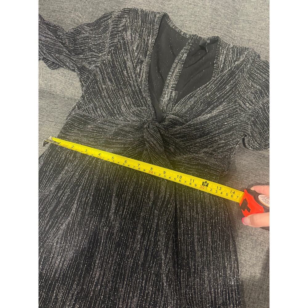 Silver/Black Size Small Romper Sparkle Long Sleeve - Picture 8 of 11